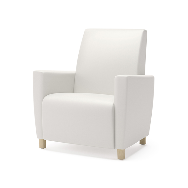 Integra Seating, Reef Upholstered Chair with wood legs. Available with tapered or straight back in 24 and 44