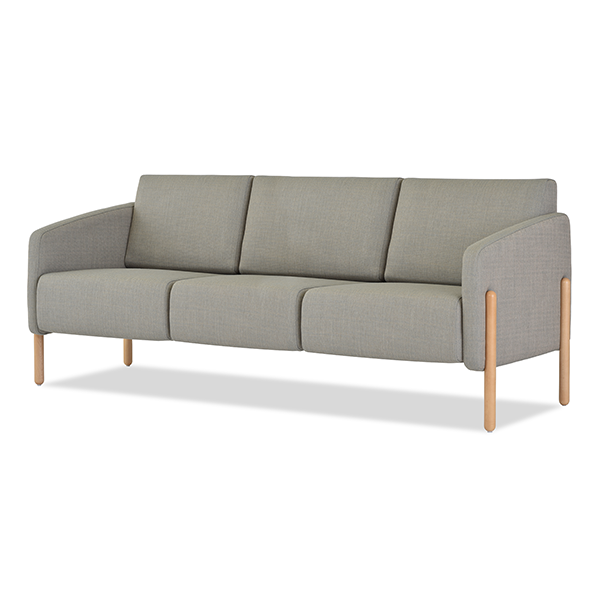 Integra Seating, Pax Sofa. Leg options include solid wood legs and with a metal sleeve over the wood. Can be specified with