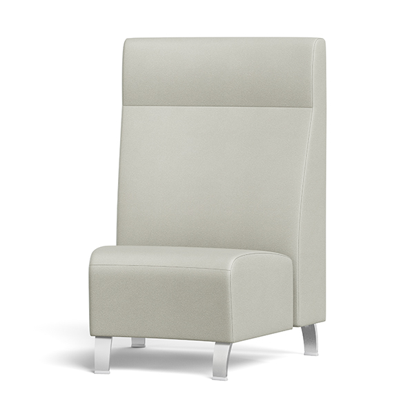 Integra Seating, High Back Coffee House Inside Curve Seating. Available in 22.5° and 45° inside curves. Features a