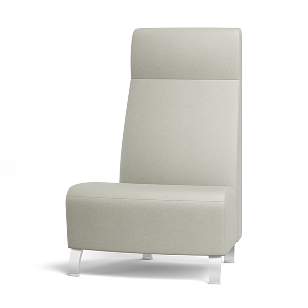 Integra Seating, High Back Coffee House Outside Curve Seating. Available in 22.5° and 45° outside curves. Features a