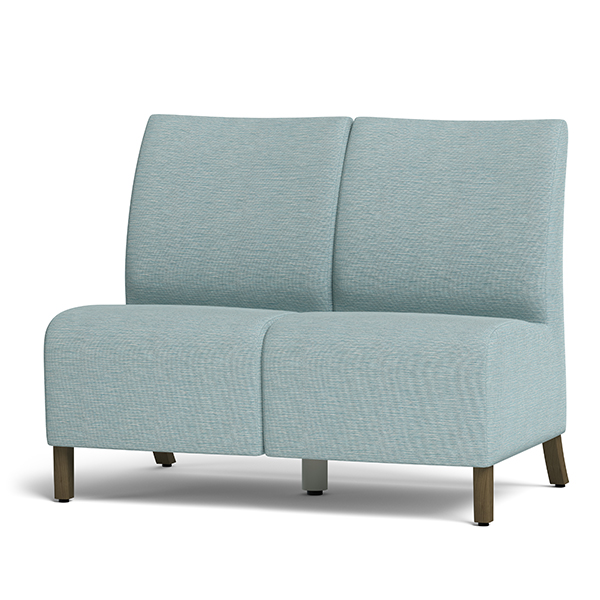 Integra Seating, Bay Wood Straight Settee. Features a cove wipe-out for cleanability. Can be specified with ultra-strong