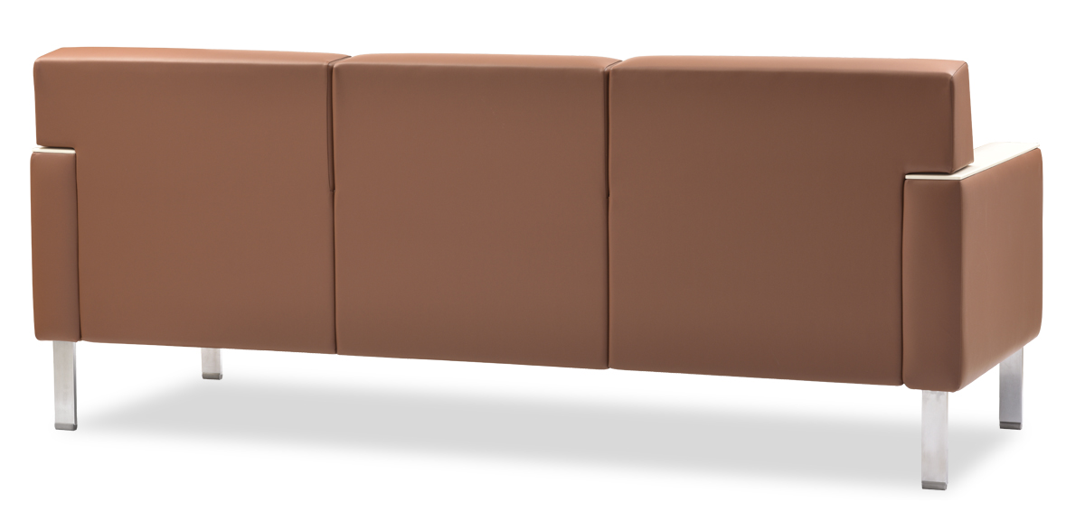 Après Sofa with Bar Legs & Solid Surface Arm Caps Back View