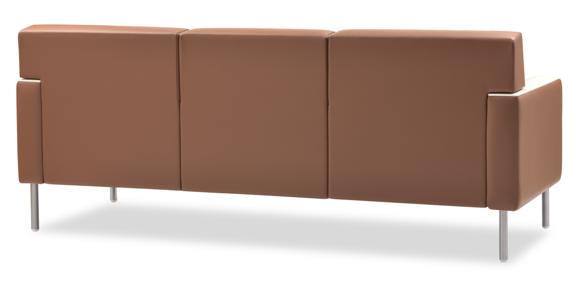 Après Sofa with Cylinder Legs & Solid Surface Arm Caps Back View
