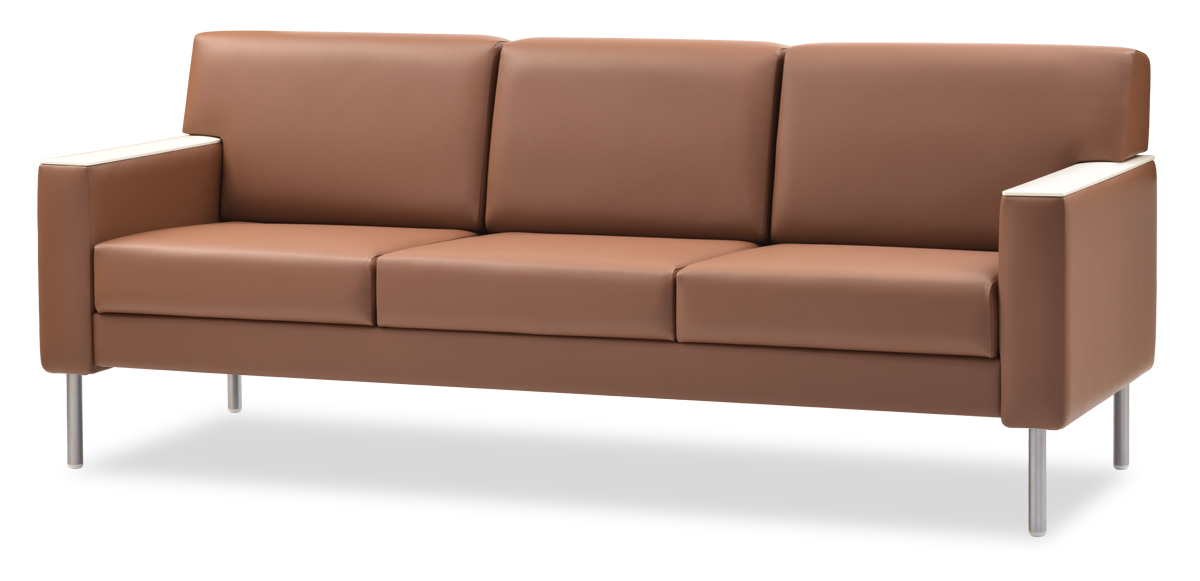 Après Sofa with Cylinder Legs & Solid Surface Arm Caps