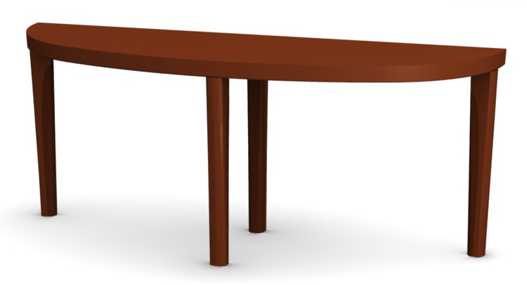 Half Oval A-Table with Coastal Edge and Leg