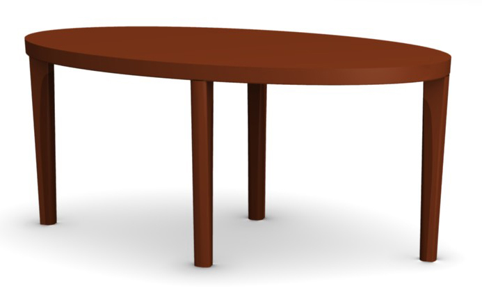 Oval A-Table with Coastal Edge and Leg