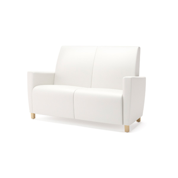 Reef Uph. Arm Settee with Wood Legs