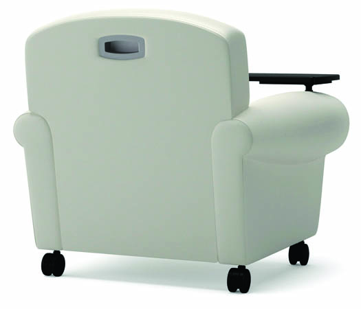 Soirée Chair with Tablet, Casters, RPH - Back View