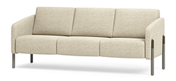 Pax Sofa w/Wood Legs and Metal Sleeves