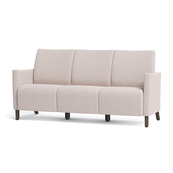 Integra Seating, Marina Upholstered Arm with Wood Legs Sofa. Can be specified with arm caps, ultra-strong tablet arms and