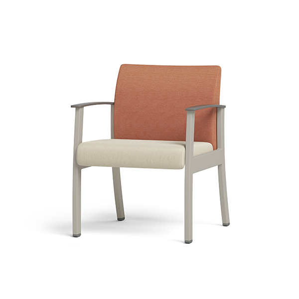 Integra Seating, Low Tide - Metal Chair. Features solid surface arm caps, clean-out seat, wall-saver design, and wear-point