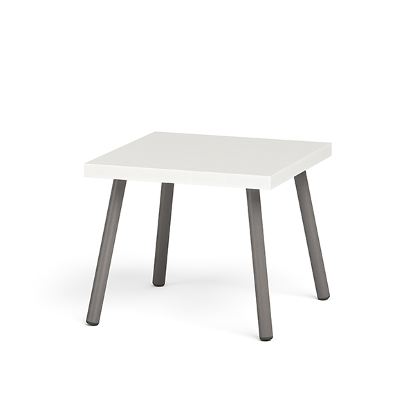 Kallise 22x22x18 Solid Surface Top with Metal Legs Table