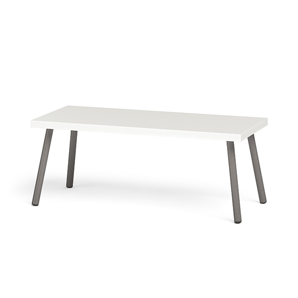 Kallise 22x22x22 Solid Surface Top with Metal Legs Table
