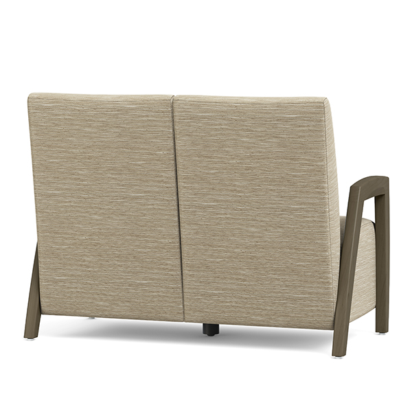 Reef II Wood Settee Straight Back View
